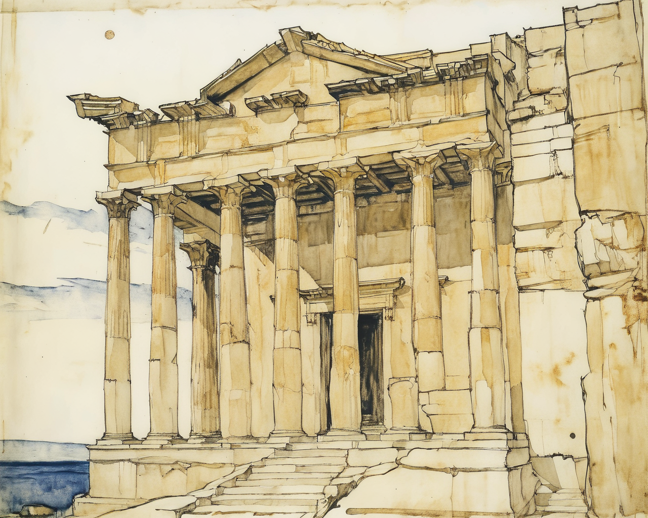classical greece grids artwork by augustus rivers
