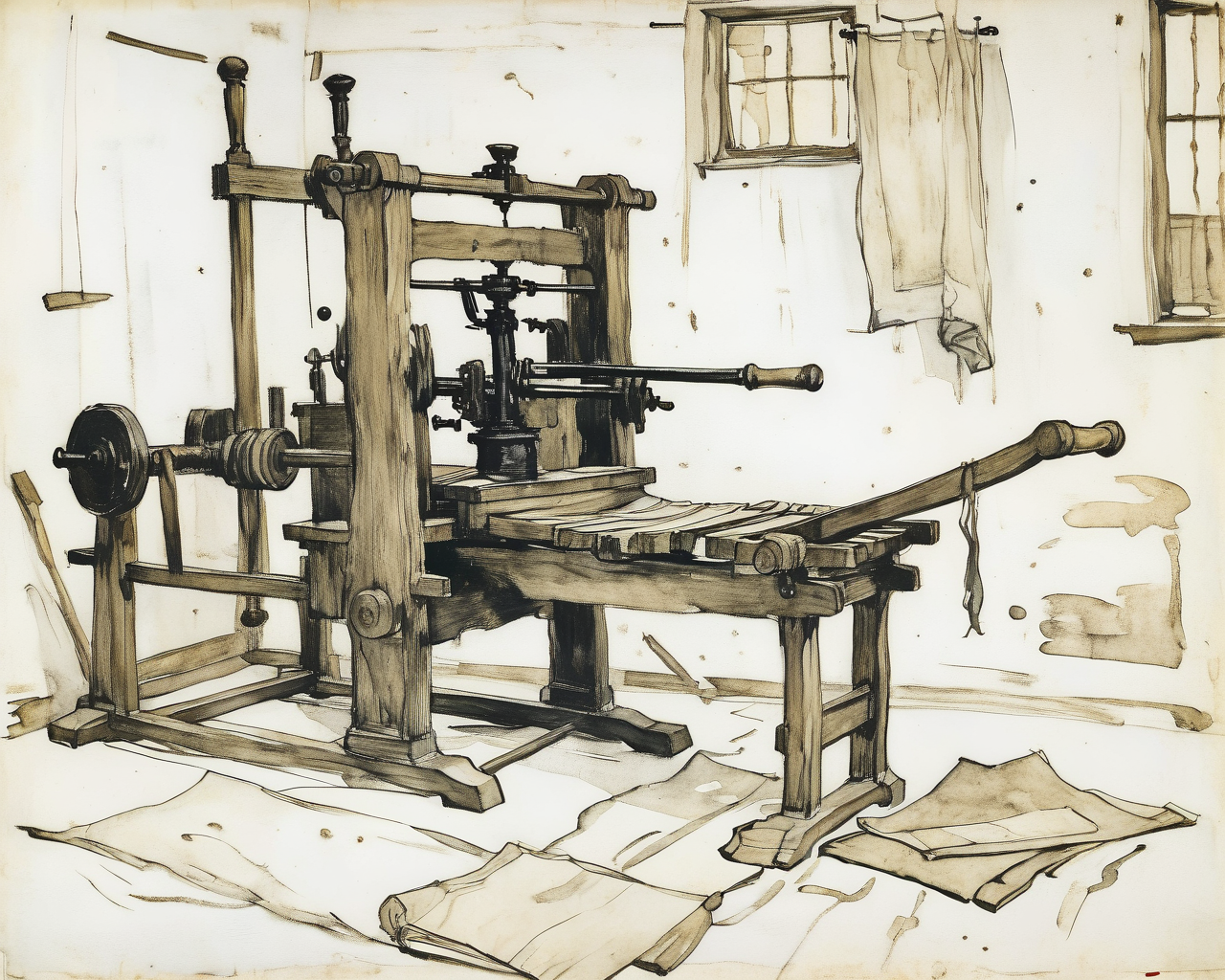 gutenberg press artwork by augustus rivers