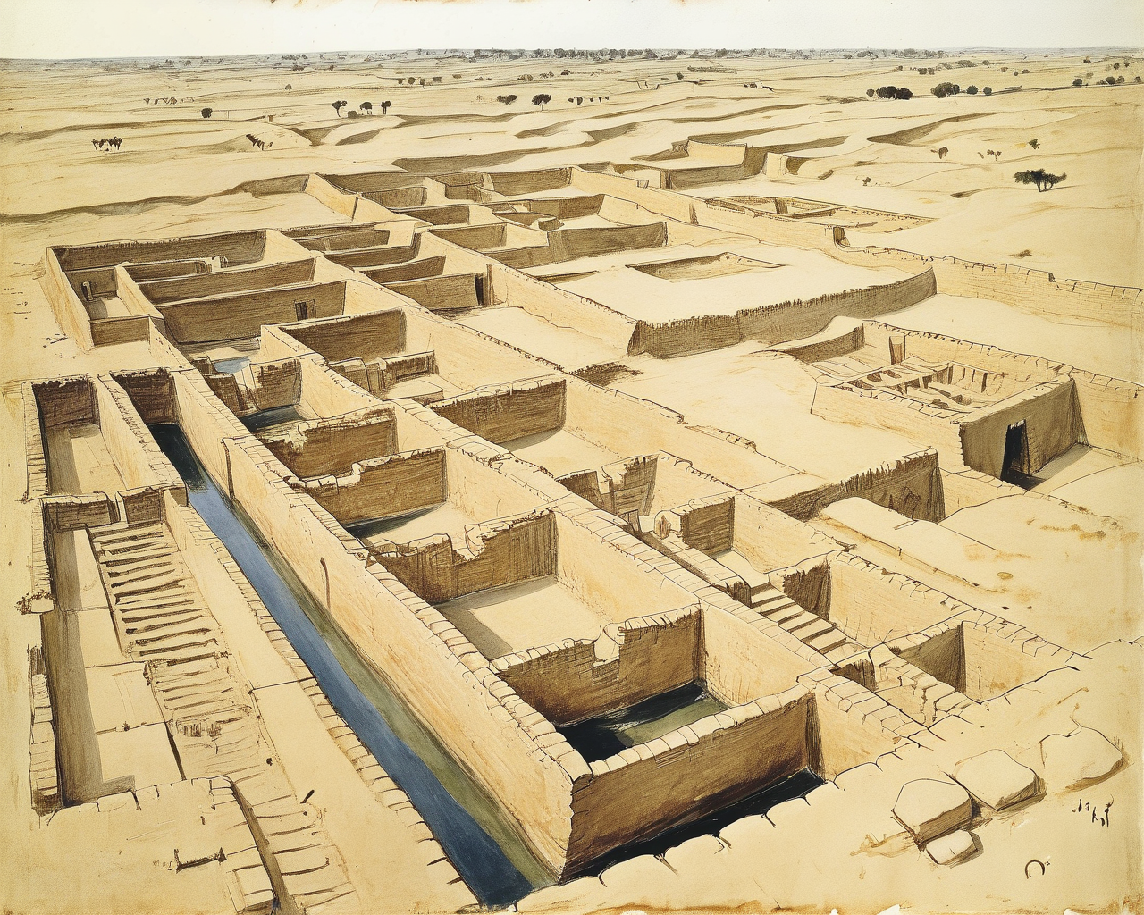 indus valley grids – art by augustus rivers
